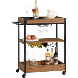 SoBuy SVW19-N Desserte de Cuisine Roulante Chariot de Service à Roulettes Étagère de Cuisine Meuble