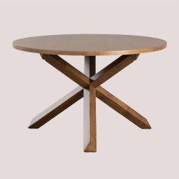 Table ronde en mdf et bois (Ø120 cm) Mieren Sklum Bois Foncé Bois Foncé