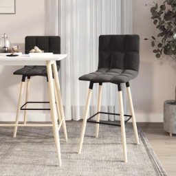 Lot de 2 Tabourets de bar Noir Tissu46 x 48 x 96,5 cm,Style Scandinave