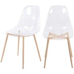 Rendez-vous Déco - Chaise en plastique (lot de 2) - Fredrik - Transparent