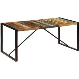 Table de salle à manger 180x90x75 cm Bois de récupération Vidaxl Black