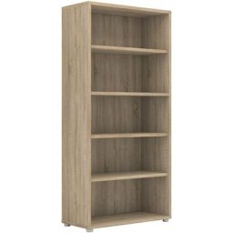 Prisme Étagère 4 tablettes de rangement. Finition chêne.