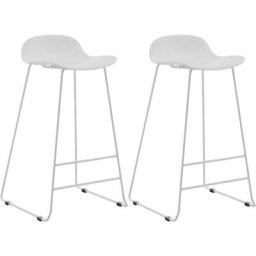 Venture Home - Tabouret de bar en acier et plastique Wave (Lot de 2) - Blanc
