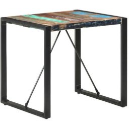 Table de salle à manger 80x80x75 cm Bois de récupération massif Vidaxl Black
