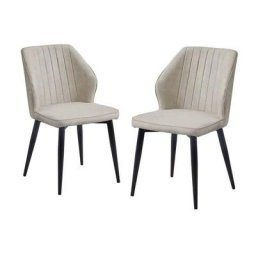 Clipop - Lot de 2 chaises de salle à manger rembourrées rétro en cuir synthétique avec dossier et