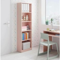 Dmora Librairie Pomona, Bibliothèque haute avec 5 étagères, Étagère de bureau ou de chambre,