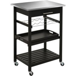 Homcom - Chariot de service desserte de cuisine à roulettes multi-rangements 60L x 40l x 85H cm