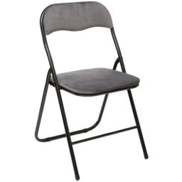 Chaise pliante en velours gris anthracite - 5 five simply smart - Gris anthracite