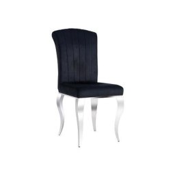 Chaise en velours - Noir - Pieds en métal noir - l 100 cm x l 46 cm x p 44 cm - Livraison gratuite