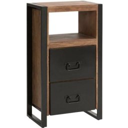 Meuble de rangement en bois d'acacia Havana - Noir