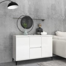 Buffet - Armoire de rangement Blanc brillant 104x35x70 cm Aggloméré