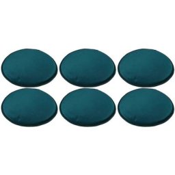 The Home Deco Factory - Set de 6 galettes de chaises en velours 34 cm - Bleu canard