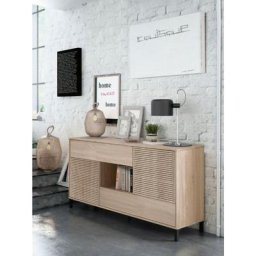 Buffet de salon 151 cm Roble canadien avec 2 portes et 2 tiroirs Roble Canadian