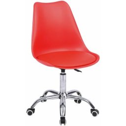 Chaise de bureau réglable en hauteur rouge anne - Rouge