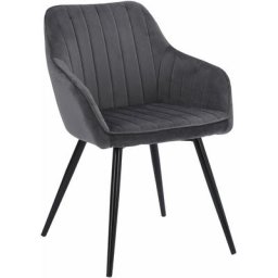 Chaise en velours bertille grise - Gris