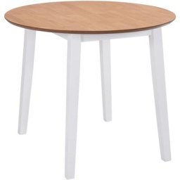 Table de salle à manger ronde à abattant MDF Blanche vidaXL - White