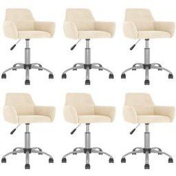 Chaises pivotantes à manger lot de 6 crème velours Vidaxl Crème