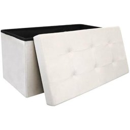 Banc-pouf pliant blanc