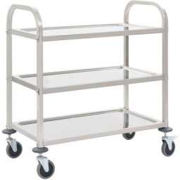 Chariot de cuisine à 3 niveaux 96,5x55x90 cm Acier inoxydable Vidaxl n/a
