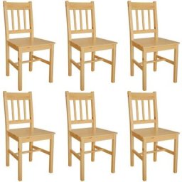 Chaises à manger lot de 6 pinède Vidaxl Beige