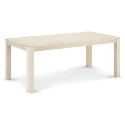 Veneto Table de salle à manger 90x140 cm, finition chêne délavé blanc.Avec de la place pour 2