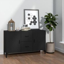 Buffet Bahut | Meuble de rangement Commode Noir 100x36x60 cm Bois d'ingénierie 36520 - Noir