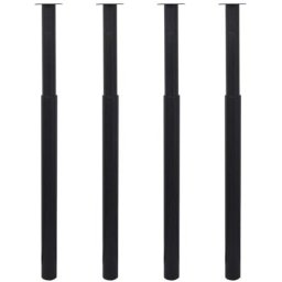 Vidaxl - Pieds de table télescopiques 4 pcs Noir 710 mm - 1100 mm Black