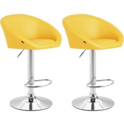 Lot de 2 tabourets de bar Miami V2 similicuir jaune