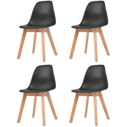 Chaises à manger lot de 4 noir plastique Vidaxl Noir