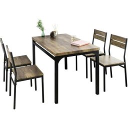 OGT28-N + FST72-Nx4 Table de Salle à Manger avec 4 Chaises Lot Table et 4 Chaise de Style