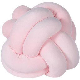 Beliani - Coussin Décoratif Noeud Rose en Forme de Balle en Velours pour Canapé ou Lit Décoration