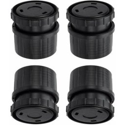 4x Pied de table Ø60mm ajustable ± 25mm à emboîter en plastique noir Meuble tv Canapé Buffet