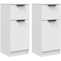 Buffets 2 pcs Blanc 30x30x70 cm Bois d'ingénierie Vidaxl Blanc