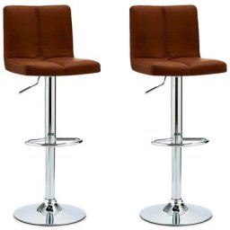 Calo Tabouret de bar en similicuir, brun clair - Marron