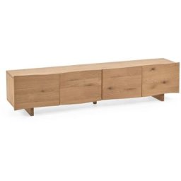Kave Home - Meuble tv Rasha 4 portes placage de chêne finition naturelle 200 x 45 cm - Naturel