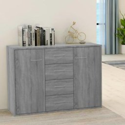 Buffet Bahut | Meuble de rangement Commode Sonoma gris 88x30x65 cm Bois d'ingénierie 84335