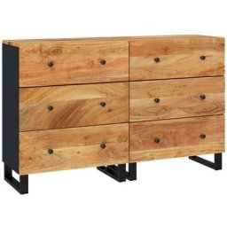 Buffets 2 pcs 60x33x75 cm Bois massif d'acacia (345230x2) Vidaxl n/a