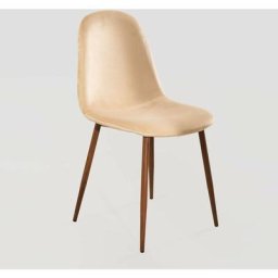 Chaise de salle à manger en velours Glamm SKLUM Brun Blé Bois foncé - Bois foncé Brun Blé