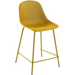 Tabouret extérieur Quinby jaune hauteur 65 cm - Moutarde - Kave Home