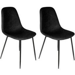 Chaise en polyuréthane Amber (Lot de 2) - Noir