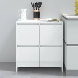 Buffet Blanc brillant 70x41x75 cm Aggloméré