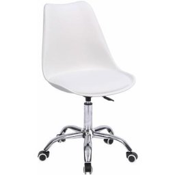 Chaise de bureau réglable en hauteur blanche anne - Blanc