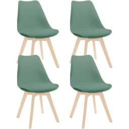 Thinia Home - Lot 4 Chaises de salle à manger nordique Daria 83x55x48cm Vert