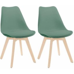 Thinia Home - Lot 2 Chaises à manger Daria Style nordique 83x55x48cm Vert