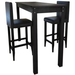 Set de 1 table de bar et 2 tabourets noir Vidaxl n/a
