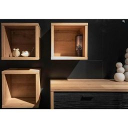 Set de 3 cubes muraux 35 cm finition chêne naturel Chêne clair