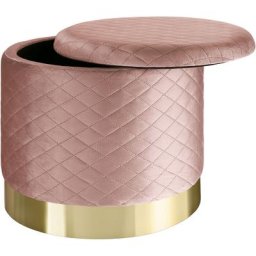 Pouf coffre de rangement aspect velours coco matelassé - tabouret bas, tabouret design, petit