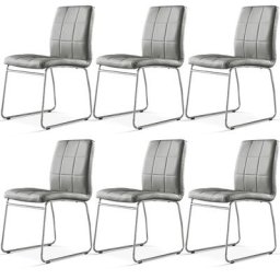 Sicotas - Lot de 6 Chaise à Manger Chaises de Cuisine avec Assise et Dossier en Cuir Artificiel,
