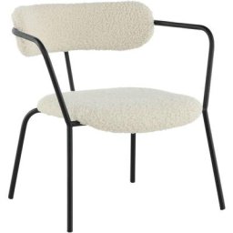 Fauteuil en polyester et acier Duffy - Beige