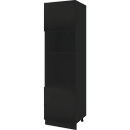 Colonne de cuisine pour micro-onde et four encastrable Lovia Noir Mat 2 tiroirs L 60 cm Type de